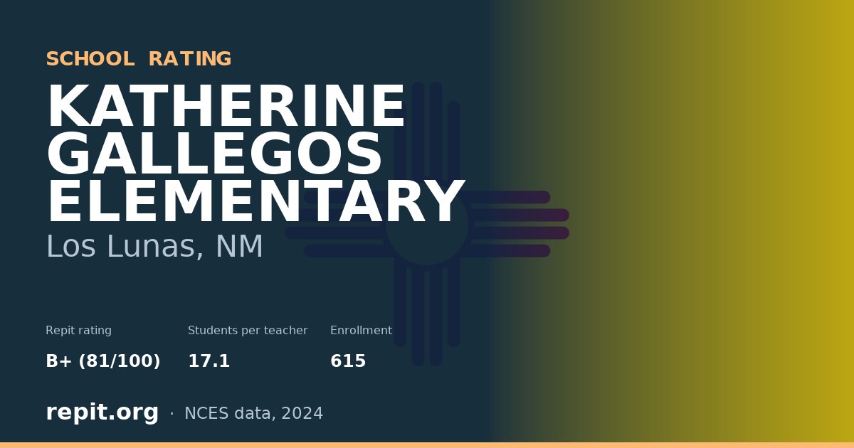 KATHERINE GALLEGOS ELEMENTARY, Los Lunas, NM — Repit school rating B+ (81/100)