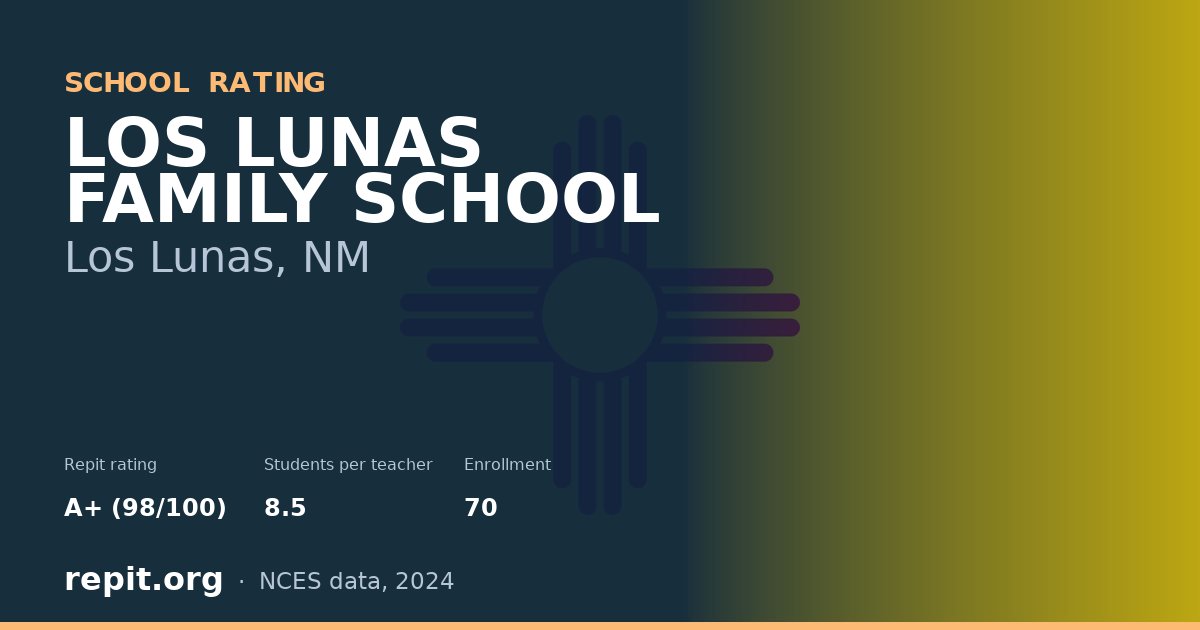 LOS LUNAS FAMILY SCHOOL, Los Lunas, NM — Repit school rating A+ (98/100)