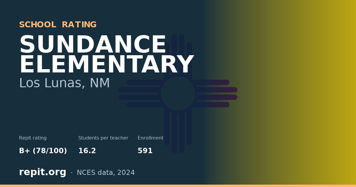 SUNDANCE ELEMENTARY, Los Lunas, NM — Repit school rating B+ (78/100)