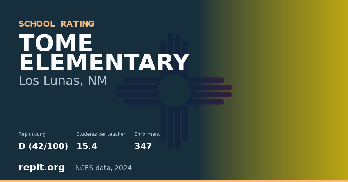 TOME ELEMENTARY, Los Lunas, NM — Repit school rating D (42/100)