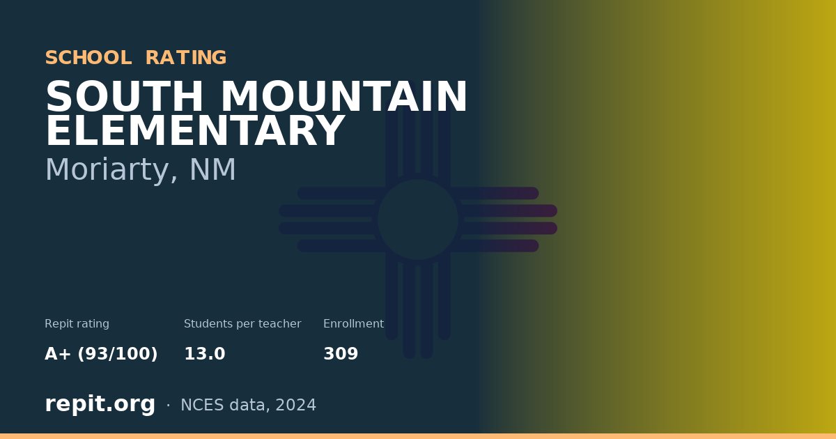 SOUTH MOUNTAIN ELEMENTARY, Moriarty, NM — Repit school rating A+ (93/100)