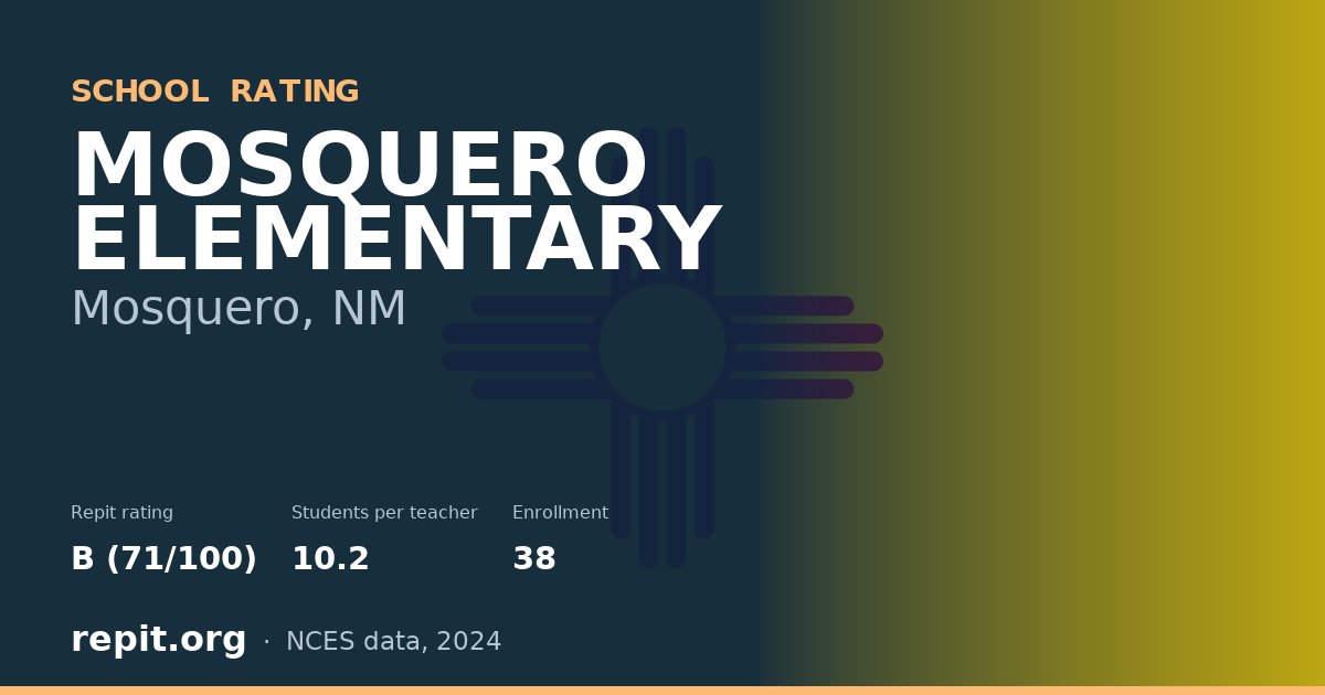 MOSQUERO ELEMENTARY, Mosquero, NM — Repit school rating B (71/100)