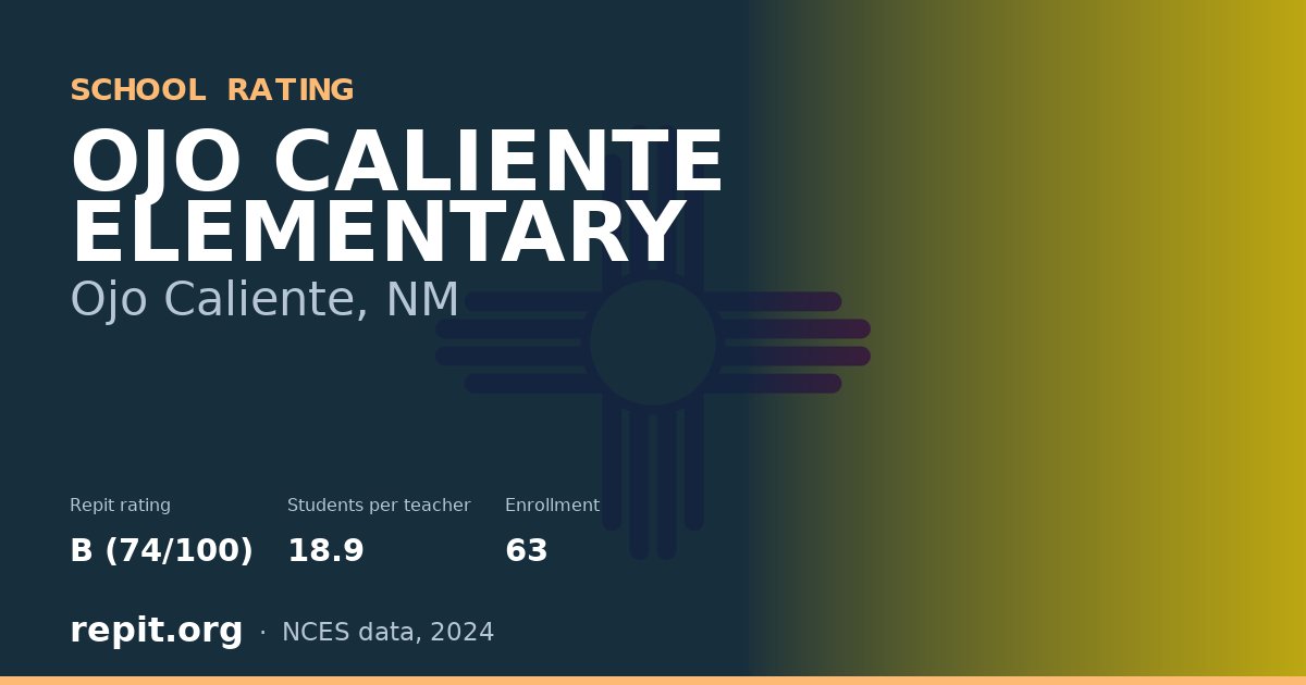 OJO CALIENTE ELEMENTARY, Ojo Caliente, NM — Repit school rating B (74/100)