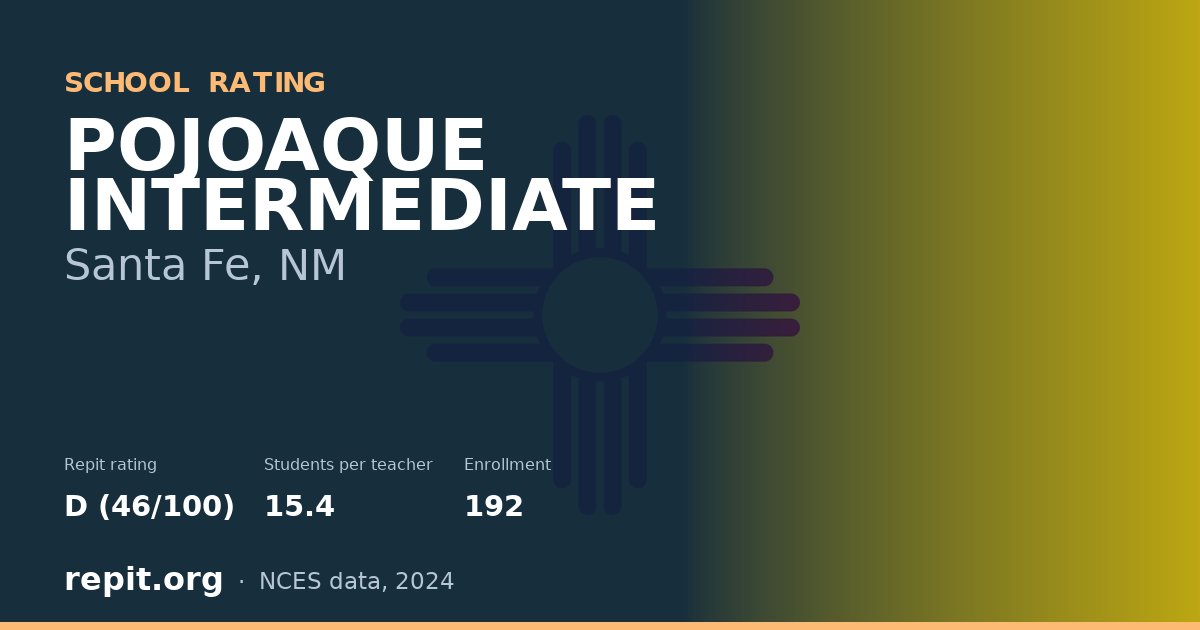 POJOAQUE INTERMEDIATE, Santa Fe, NM — Repit school rating D (46/100)