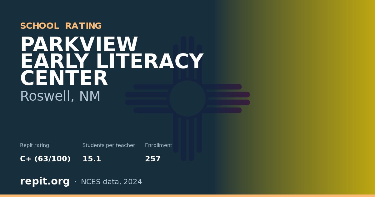 PARKVIEW EARLY LITERACY CENTER, Roswell, NM — Repit school rating C+ (63/100)