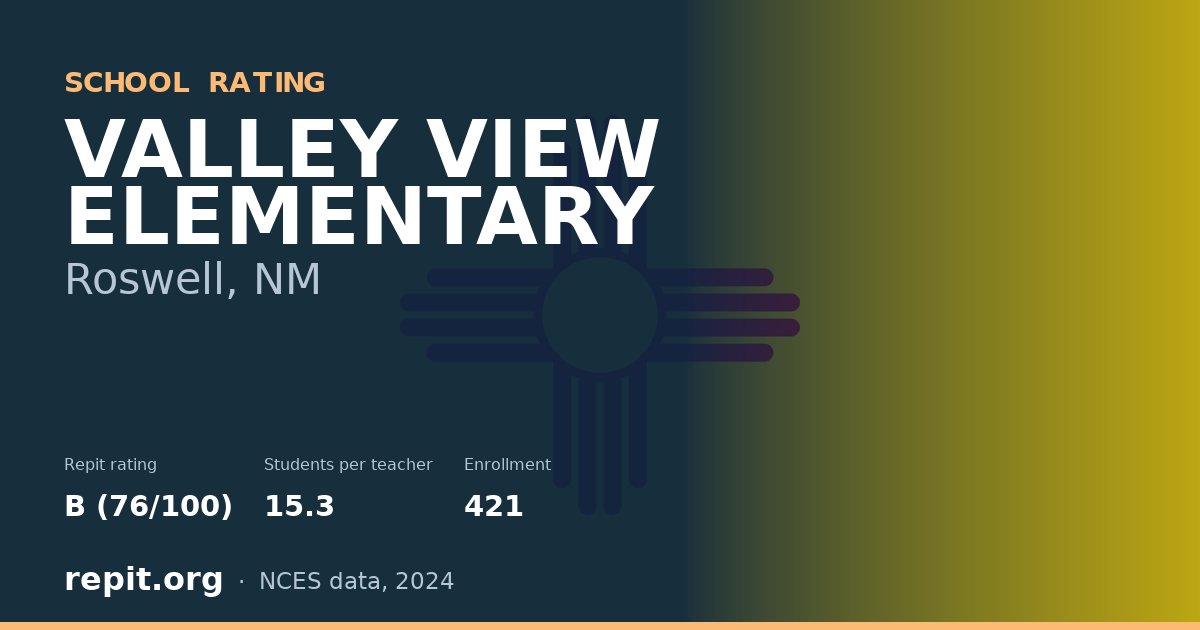 VALLEY VIEW ELEMENTARY, Roswell, NM — Repit school rating B (76/100)
