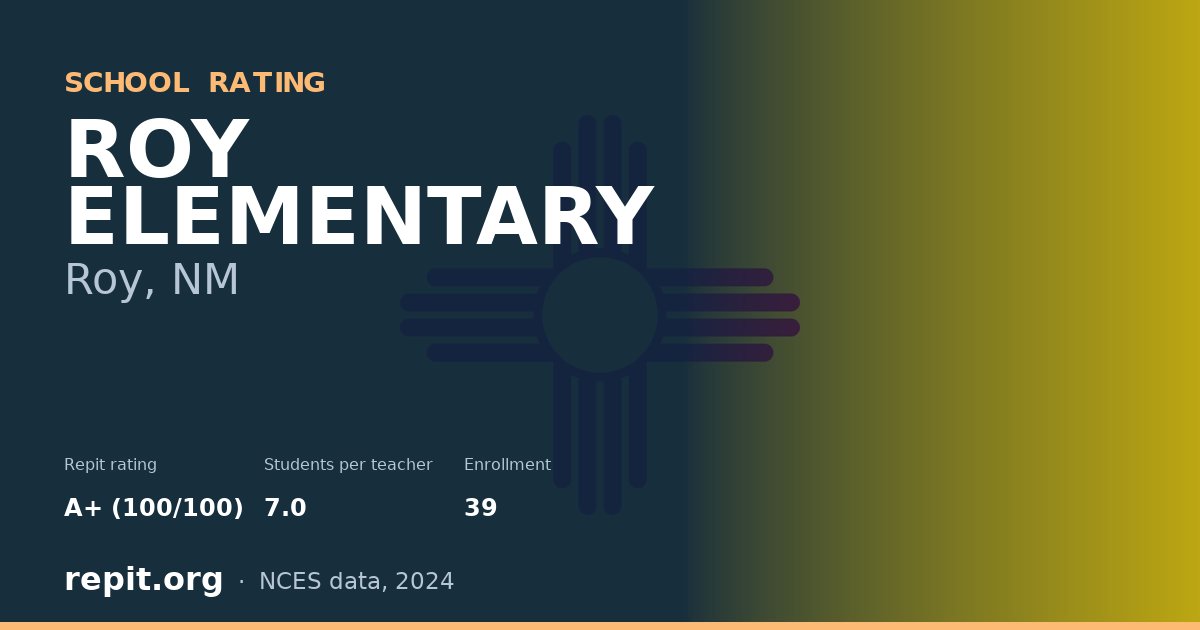 ROY ELEMENTARY, Roy, NM — Repit school rating A+ (100/100)