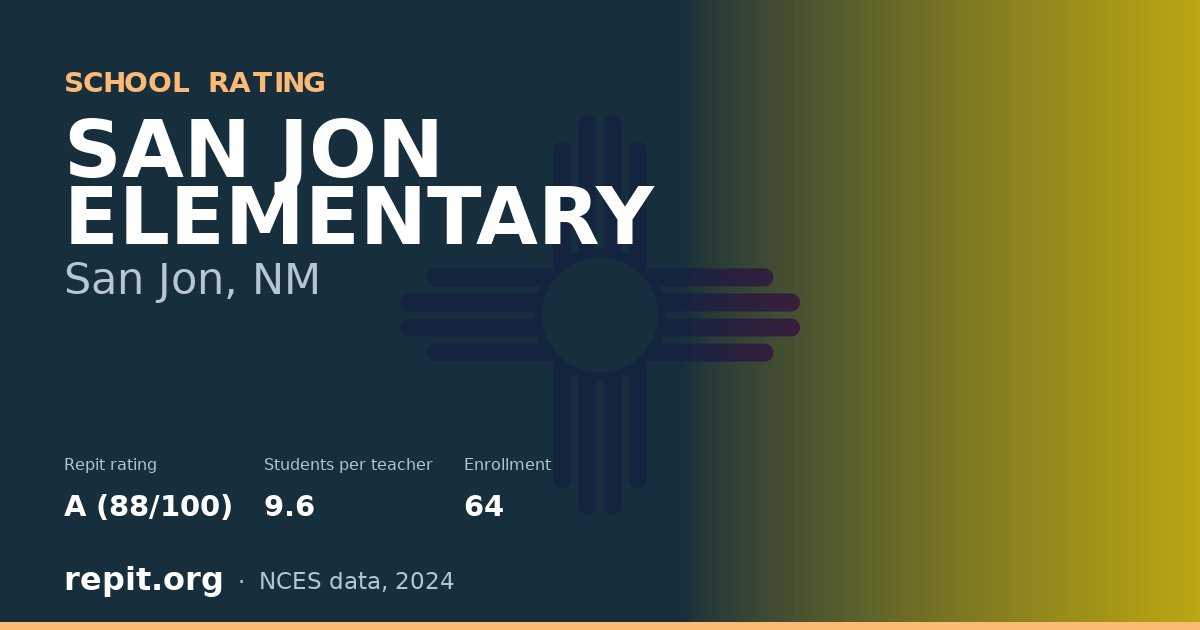 SAN JON ELEMENTARY, San Jon, NM — Repit school rating A (88/100)