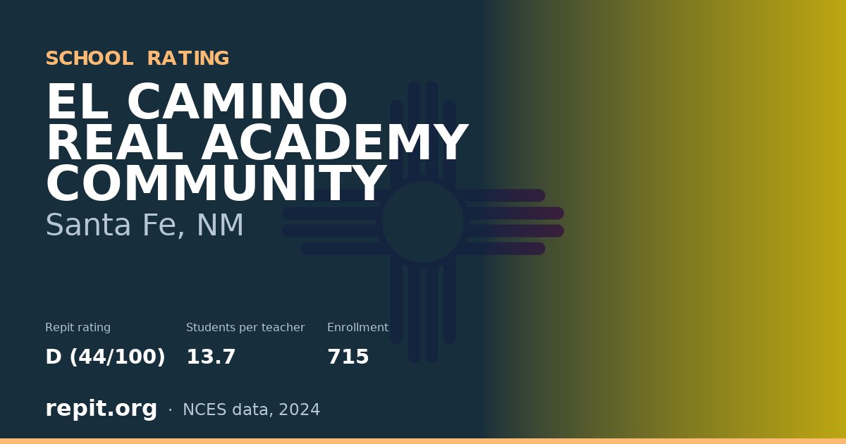 EL CAMINO REAL ACADEMY COMMUNITY, Santa Fe, NM — Repit school rating D (44/100)