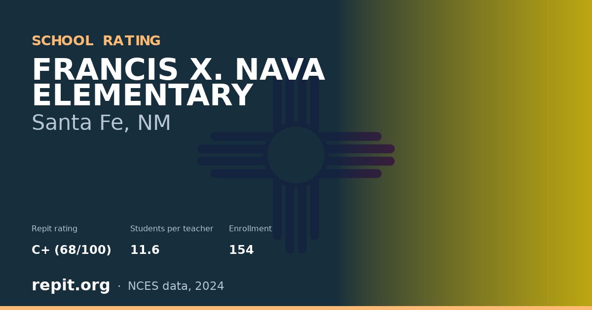 FRANCIS X. NAVA ELEMENTARY, Santa Fe, NM — Repit school rating C+ (68/100)