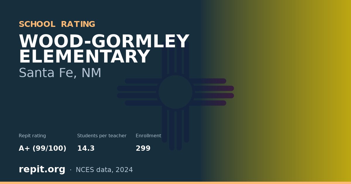 WOOD-GORMLEY ELEMENTARY, Santa Fe, NM — Repit school rating A+ (99/100)