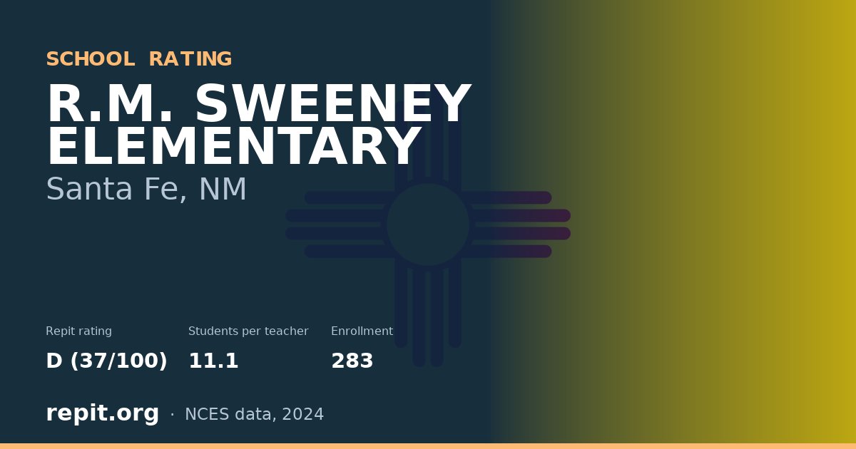 R.M. SWEENEY ELEMENTARY, Santa Fe, NM — Repit school rating D (37/100)