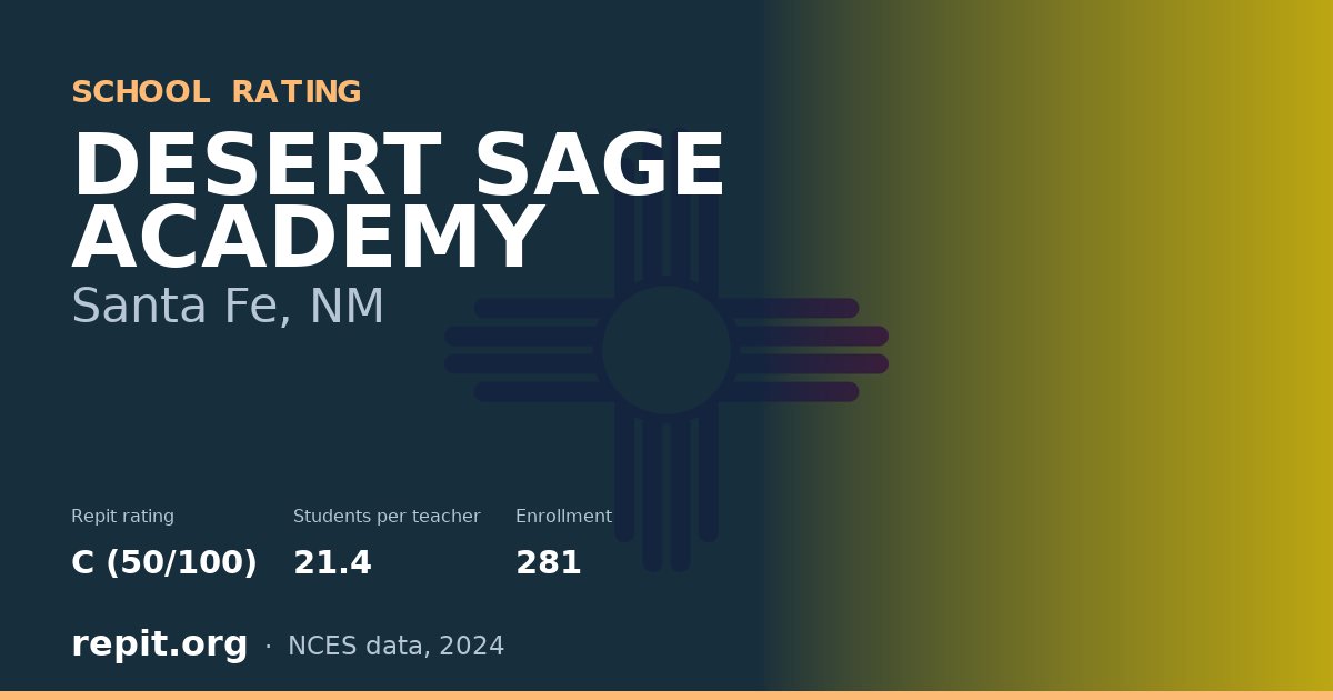 DESERT SAGE ACADEMY, Santa Fe, NM — Repit school rating C (50/100)