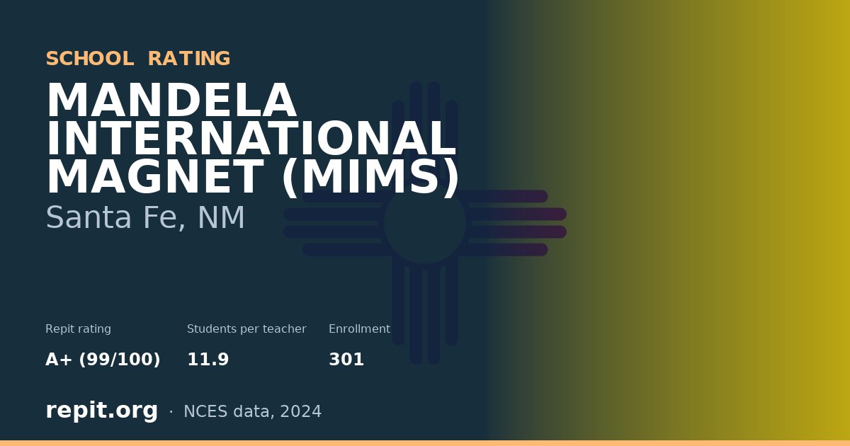 MANDELA INTERNATIONAL MAGNET (MIMS), Santa Fe, NM — Repit school rating A+ (99/100)