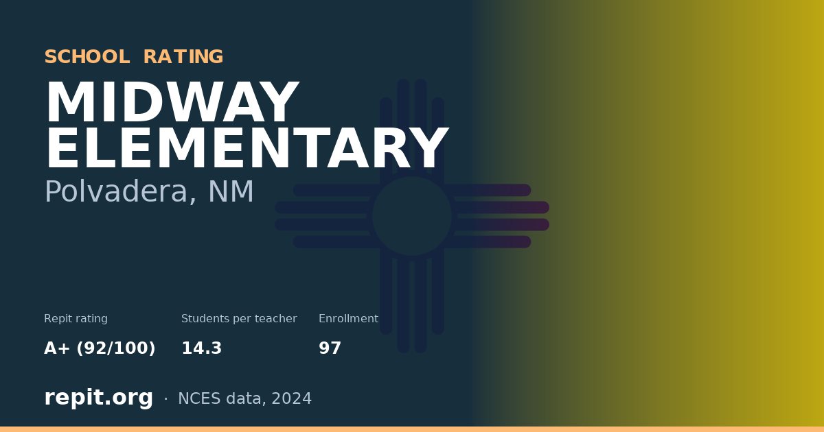 MIDWAY ELEMENTARY, Polvadera, NM — Repit school rating A+ (92/100)