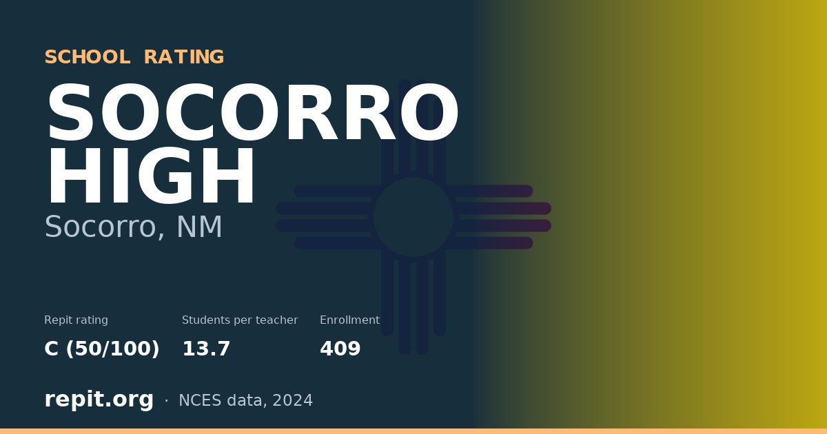 SOCORRO HIGH, Socorro, NM — Repit school rating C (50/100)