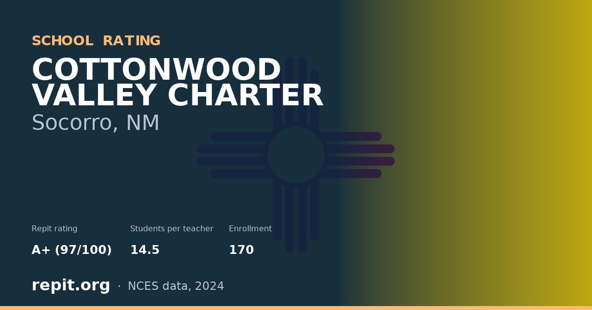 COTTONWOOD VALLEY CHARTER, Socorro, NM — Repit school rating A+ (97/100)