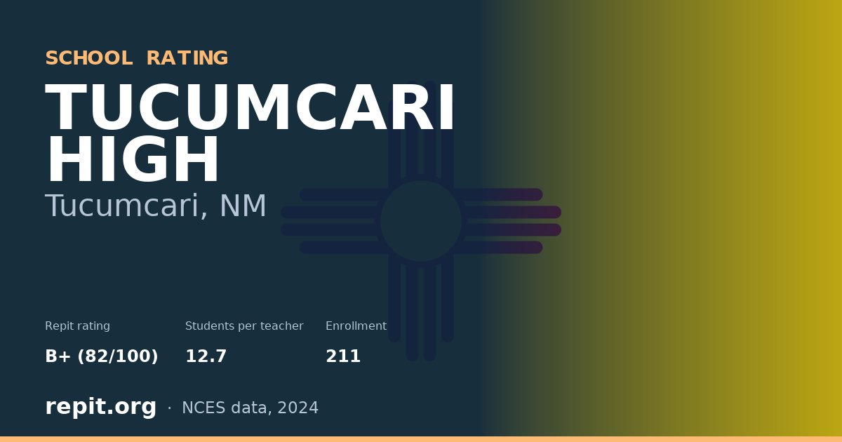 TUCUMCARI HIGH, Tucumcari, NM — Repit school rating B+ (82/100)