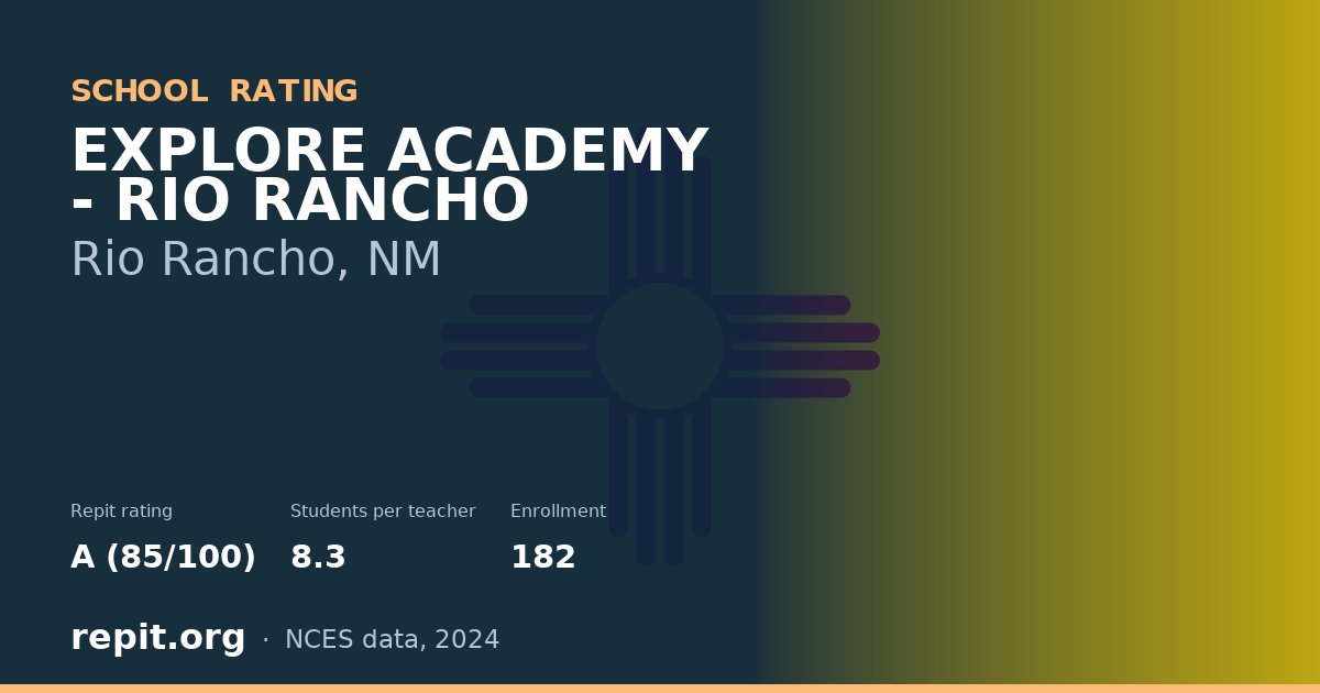 EXPLORE ACADEMY - RIO RANCHO, Rio Rancho, NM — Repit school rating A (85/100)