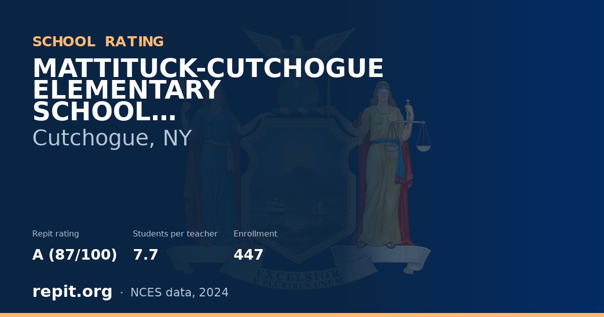 MATTITUCK-CUTCHOGUE ELEMENTARY SCHOOL, Cutchogue, NY — Repit school rating A (87/100)