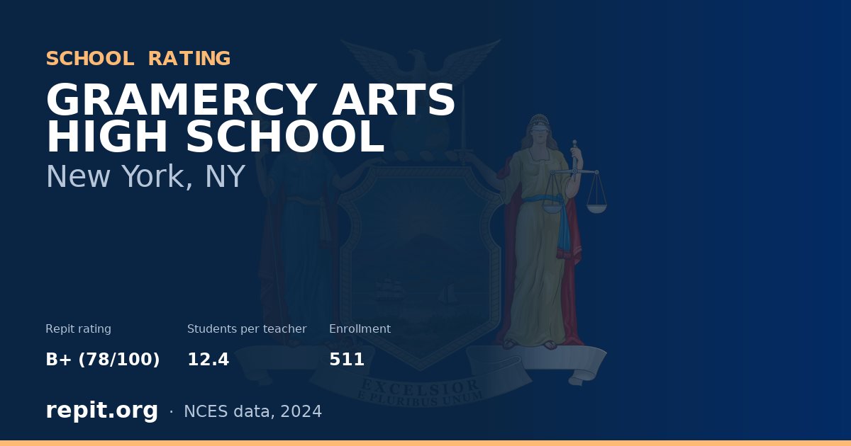 GRAMERCY ARTS HIGH SCHOOL, New York, NY — Repit school rating B+ (78/100)