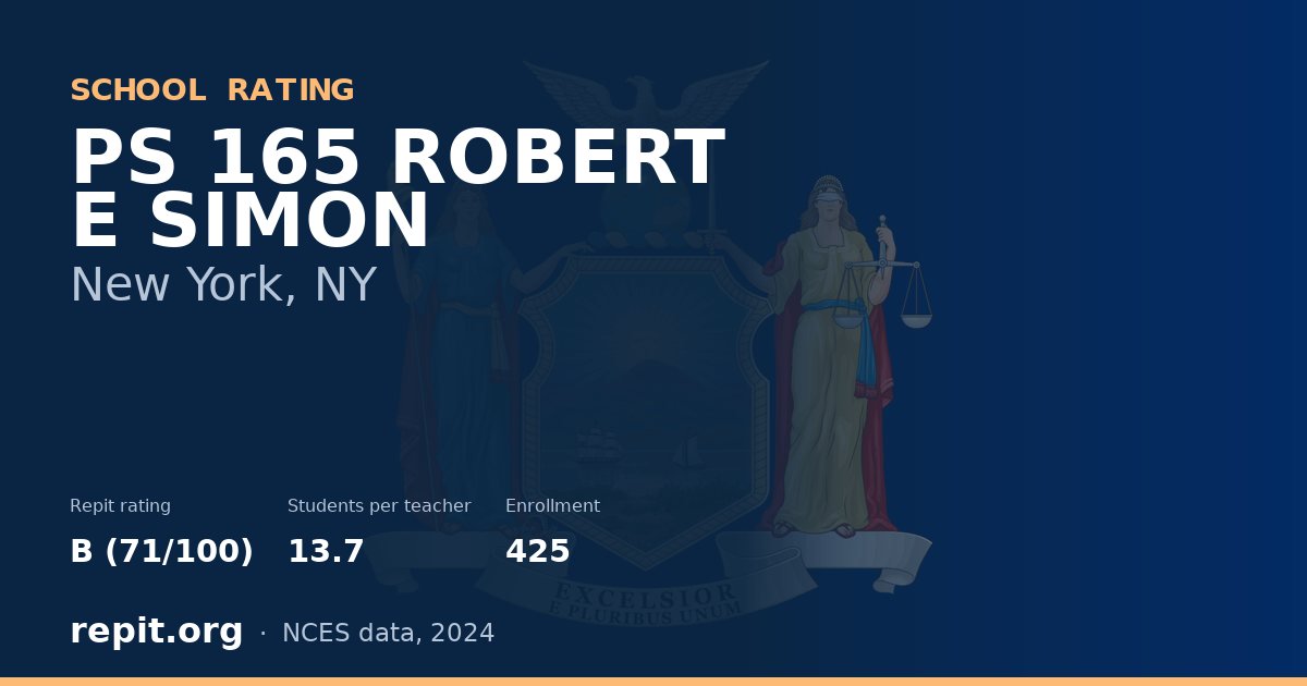 PS 165 ROBERT E SIMON, New York, NY — Repit school rating B (71/100)