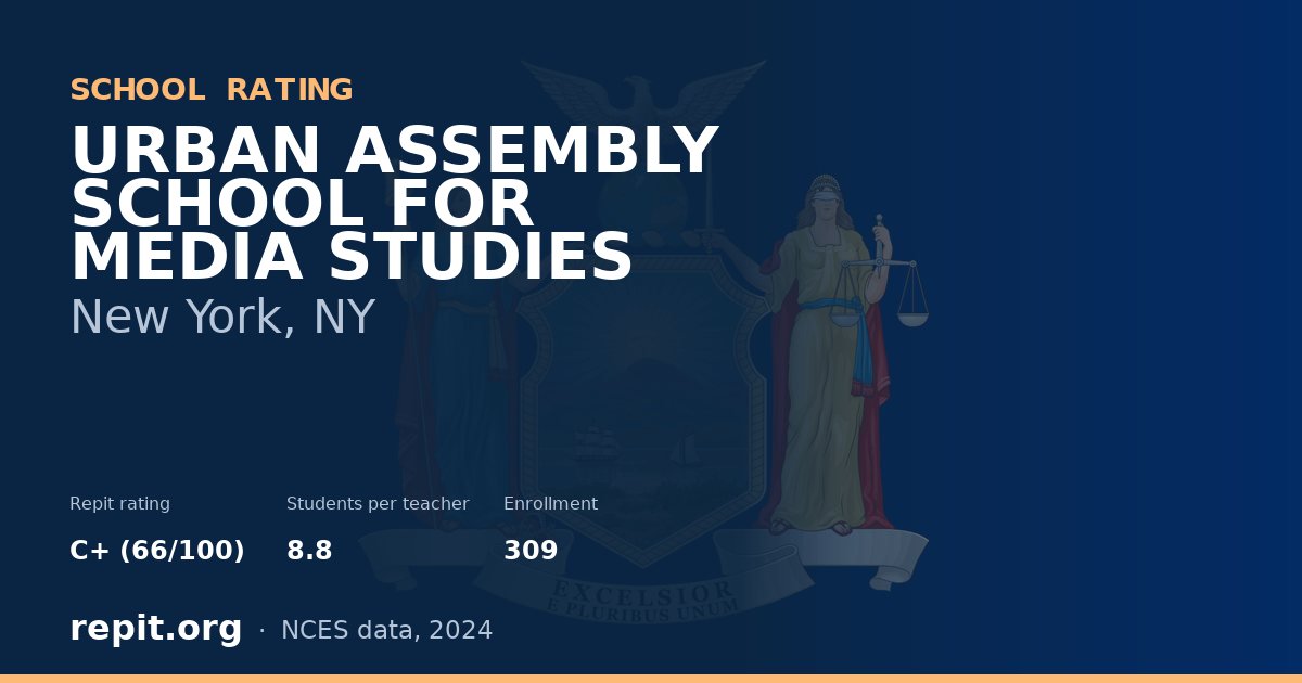 URBAN ASSEMBLY SCHOOL FOR MEDIA STUDIES, New York, NY — Repit school rating C+ (66/100)
