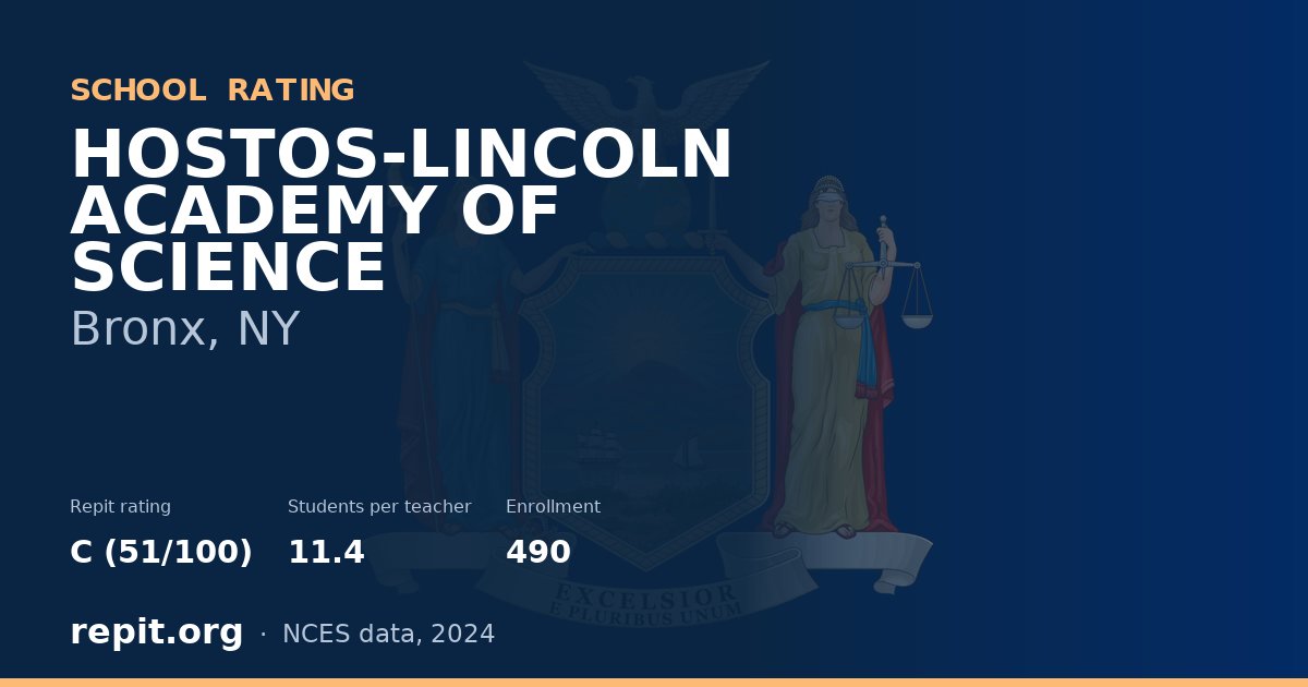 HOSTOS-LINCOLN ACADEMY OF SCIENCE, Bronx, NY — Repit school rating C (51/100)
