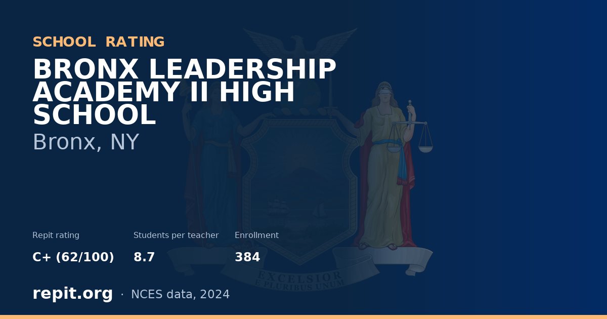 BRONX LEADERSHIP ACADEMY II HIGH SCHOOL, Bronx, NY — Repit school rating C+ (62/100)