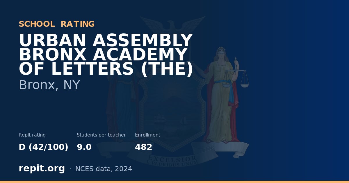 URBAN ASSEMBLY BRONX ACADEMY OF LETTERS (THE), Bronx, NY — Repit school rating D (42/100)