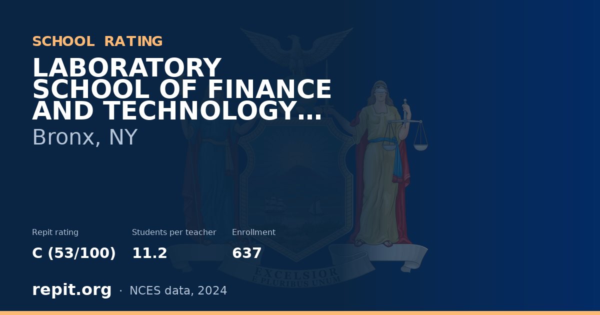 LABORATORY SCHOOL OF FINANCE AND TECHNOLOGY (THE):  X223, Bronx, NY — Repit school rating C (53/100)