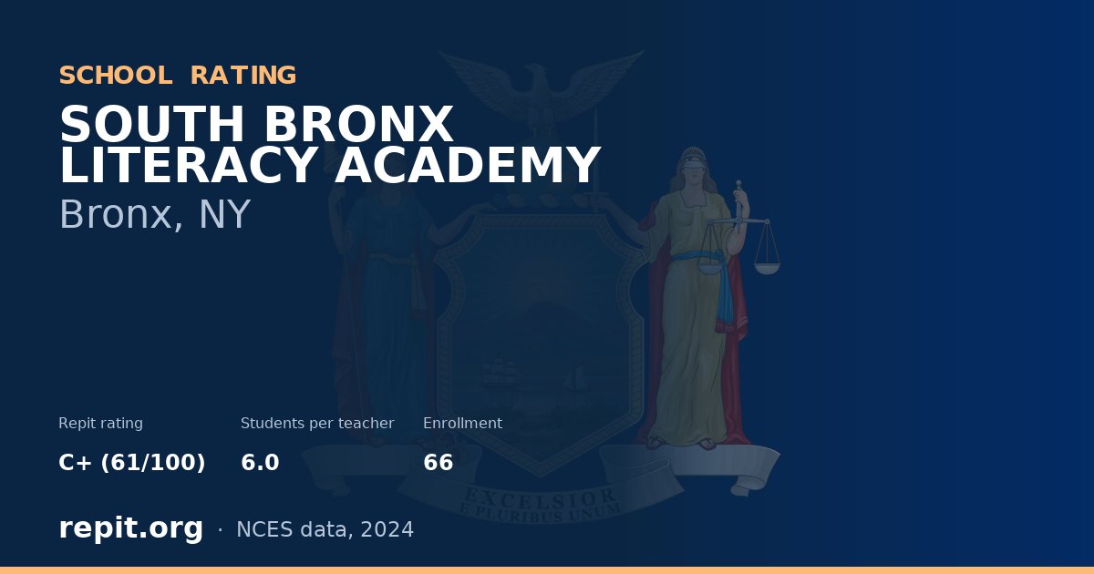 SOUTH BRONX LITERACY ACADEMY, Bronx, NY — Repit school rating C+ (61/100)