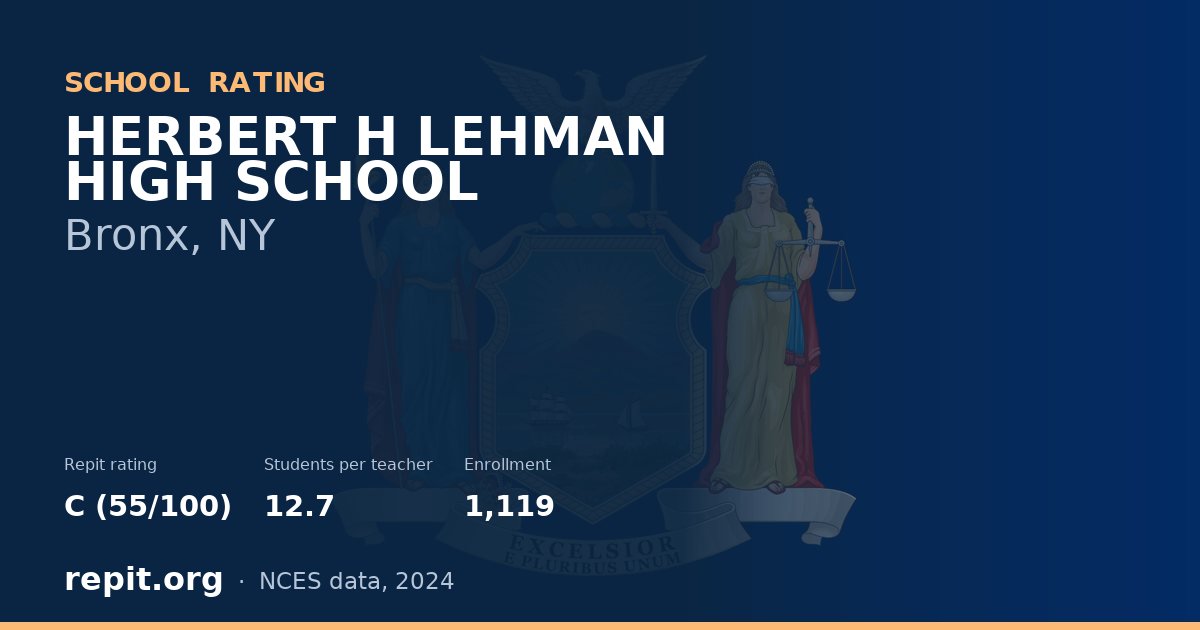 HERBERT H LEHMAN HIGH SCHOOL, Bronx, NY — Repit school rating C (55/100)