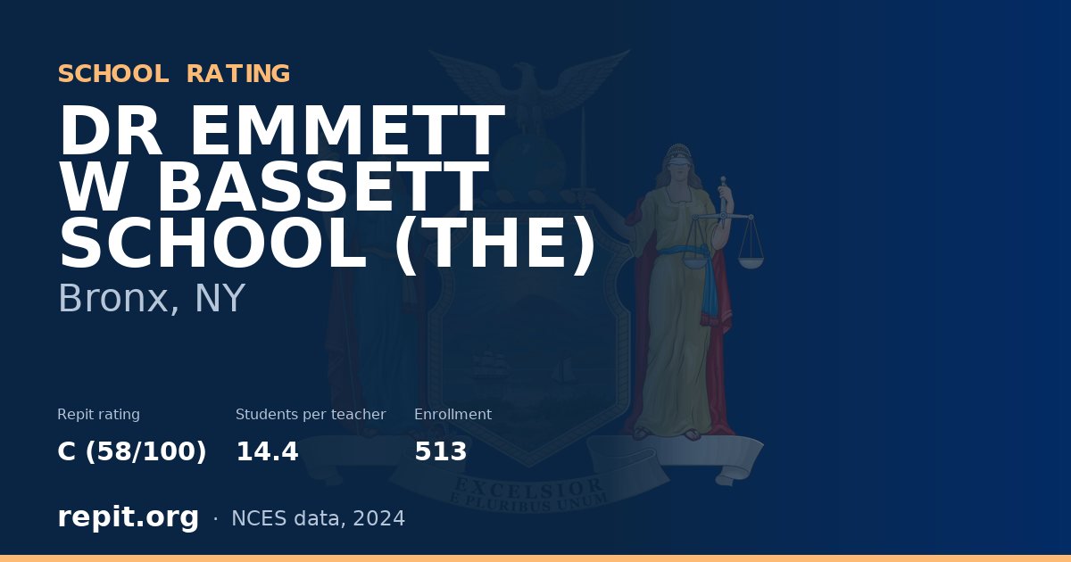 DR EMMETT W BASSETT SCHOOL (THE), Bronx, NY — Repit school rating C (58/100)