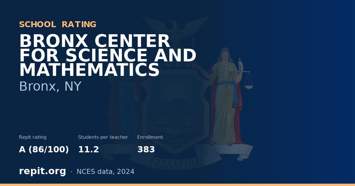 BRONX CENTER FOR SCIENCE AND MATHEMATICS, Bronx, NY — Repit school rating A (86/100)