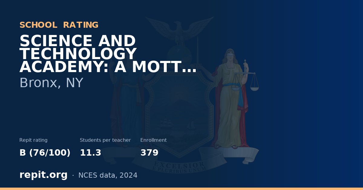 SCIENCE AND TECHNOLOGY ACADEMY: A MOTT HALL SCHOOL, Bronx, NY — Repit school rating B (76/100)