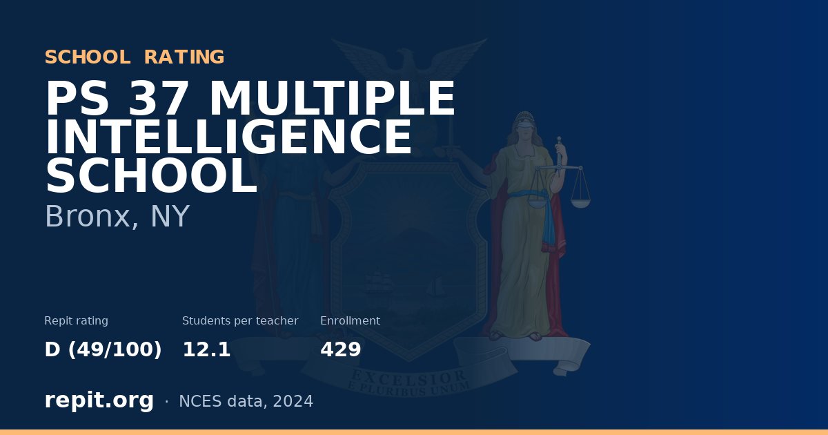 PS 37 MULTIPLE INTELLIGENCE SCHOOL, Bronx, NY — Repit school rating D (49/100)