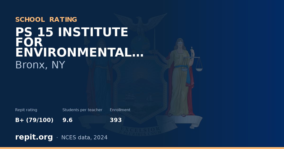 PS 15 INSTITUTE FOR ENVIRONMENTAL LEARNING, Bronx, NY — Repit school rating B+ (79/100)