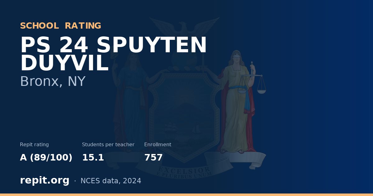 PS 24 SPUYTEN DUYVIL, Bronx, NY — Repit school rating A (89/100)