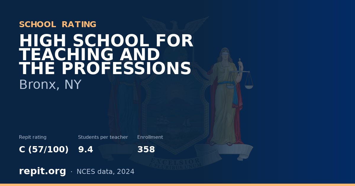 HIGH SCHOOL FOR TEACHING AND THE PROFESSIONS, Bronx, NY — Repit school rating C (57/100)