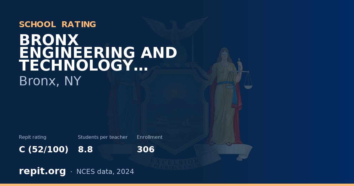 BRONX ENGINEERING AND TECHNOLOGY ACADEMY, Bronx, NY — Repit school rating C (52/100)