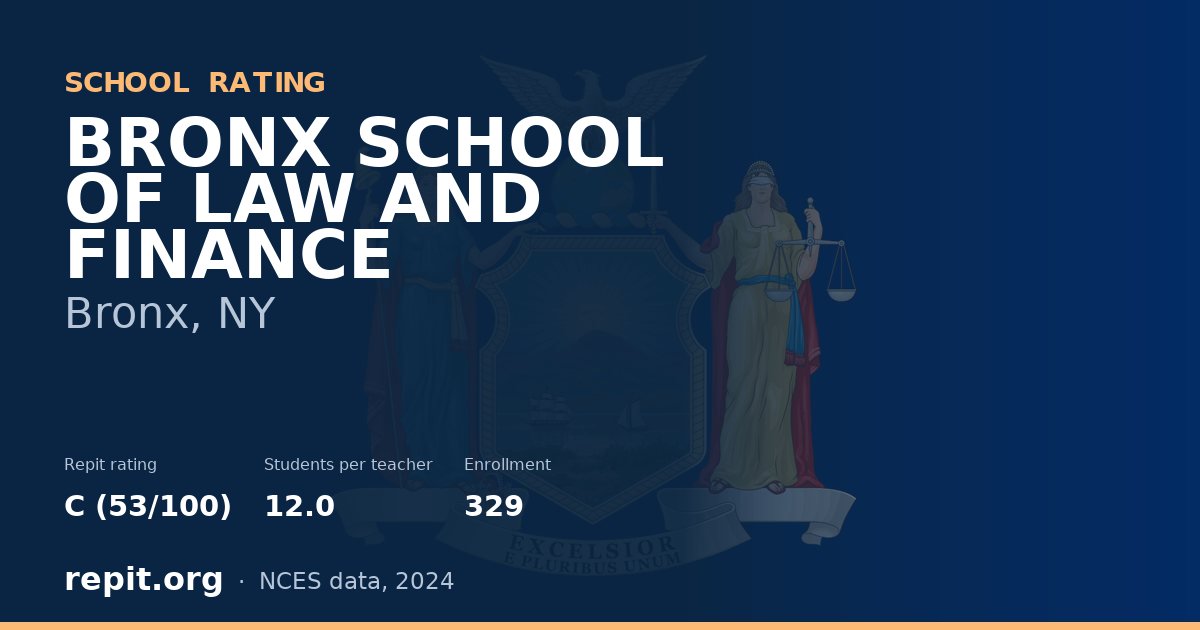 BRONX SCHOOL OF LAW AND FINANCE, Bronx, NY — Repit school rating C (53/100)