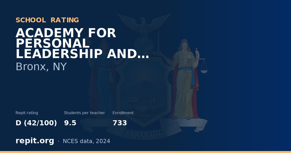 ACADEMY FOR PERSONAL LEADERSHIP AND EXCELLENCE, Bronx, NY — Repit school rating D (42/100)
