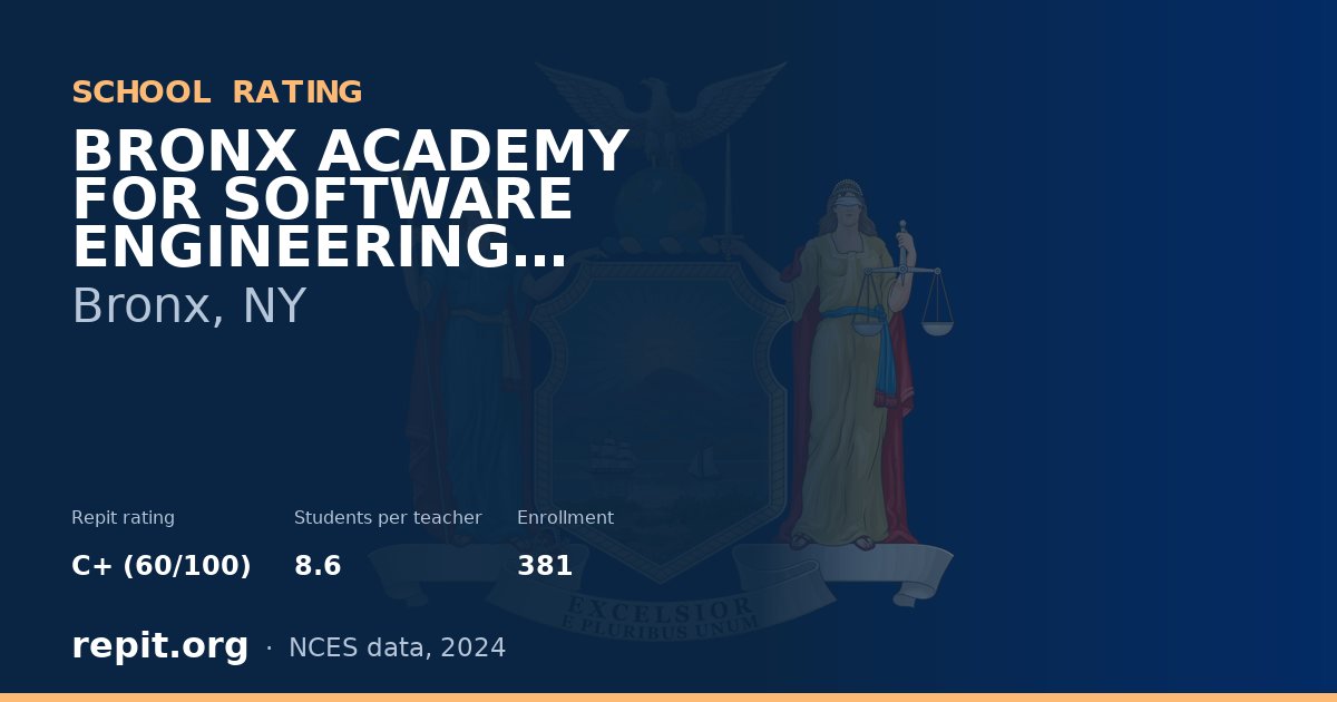 BRONX ACADEMY FOR SOFTWARE ENGINEERING (BASE), Bronx, NY — Repit school rating C+ (60/100)