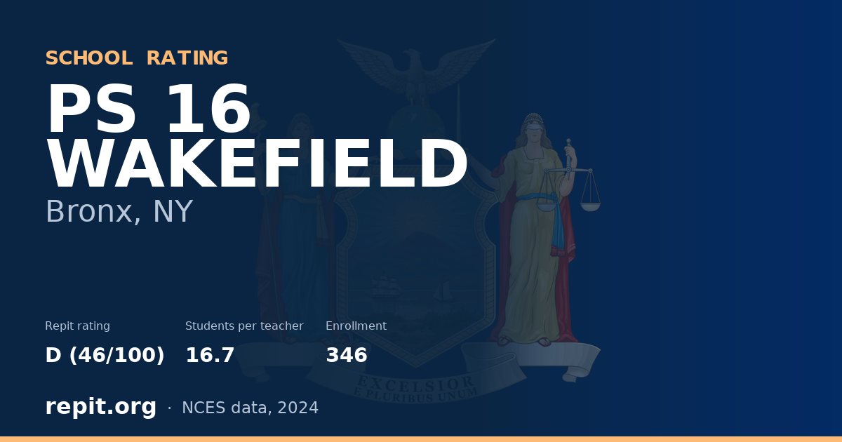 PS 16 WAKEFIELD, Bronx, NY — Repit school rating D (46/100)