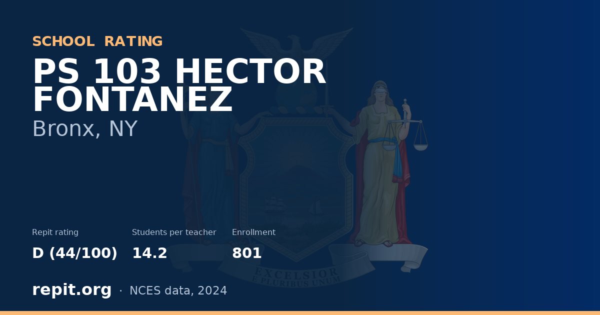 PS 103 HECTOR FONTANEZ, Bronx, NY — Repit school rating D (44/100)