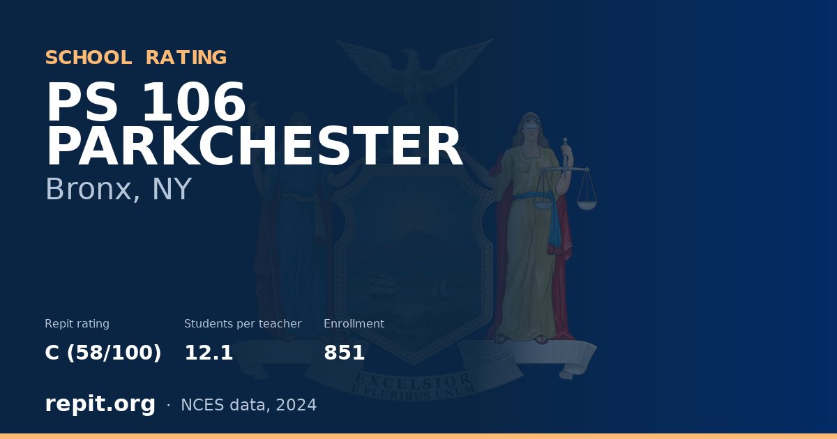 PS 106 PARKCHESTER, Bronx, NY — Repit school rating C (58/100)
