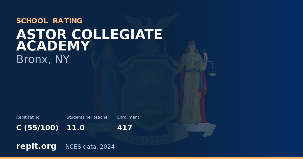 ASTOR COLLEGIATE ACADEMY, Bronx, NY — Repit school rating C (55/100)