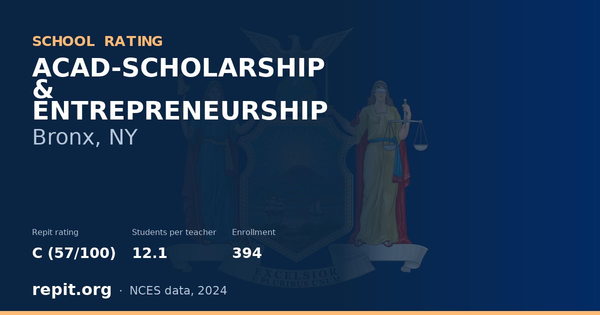 ACAD-SCHOLARSHIP & ENTREPRENEURSHIP, Bronx, NY — Repit school rating C (57/100)