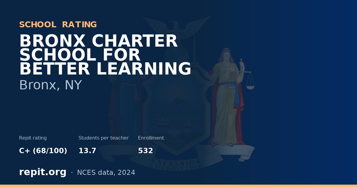 BRONX CHARTER SCHOOL FOR BETTER LEARNING, Bronx, NY — Repit school rating C+ (68/100)